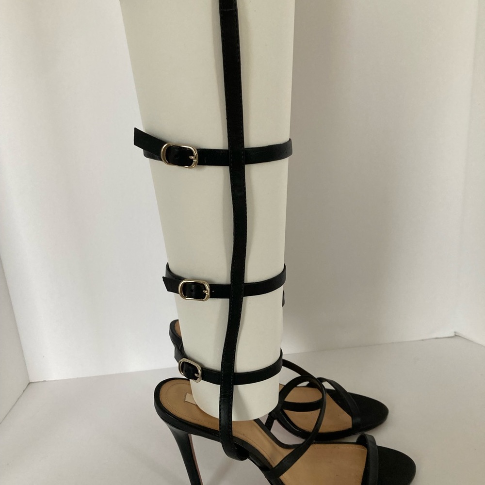 SCHUTZ Gladiator Black Leather Strappy Heels